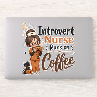 Sticker voor introverte verpleegkundigen Halloween