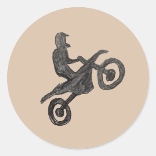 Sticker voor jongen met motocross-schets (Voorkant)