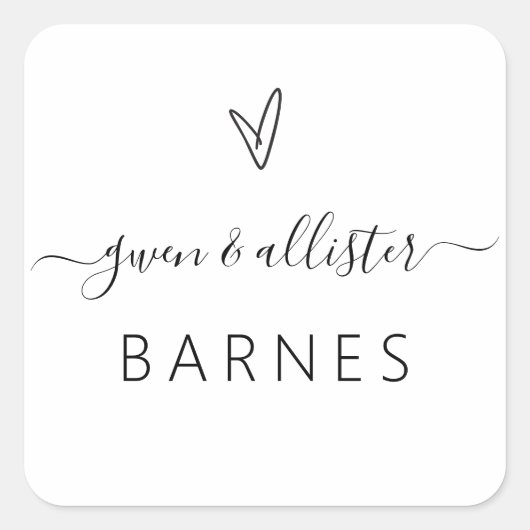 Sticker voor kaartverpakking Etiket bruiloft G400 (Voorkant)