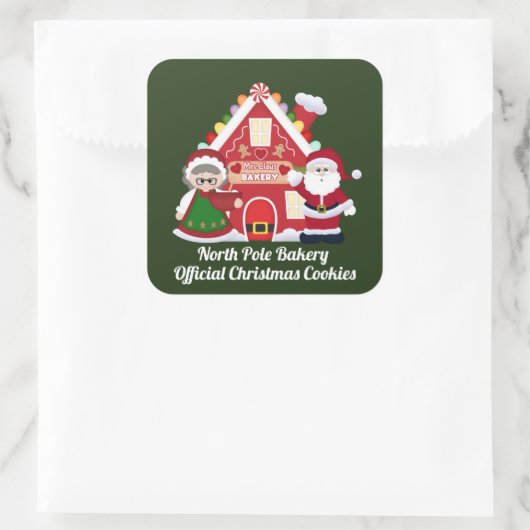 Sticker voor kerstbakkerij op de Noordpool (Tas)