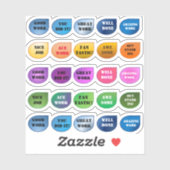 Sticker voor kleurrijke aanmoediging (Vel)