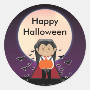 Sticker voor Little Vampire Dracula Halloween-fees