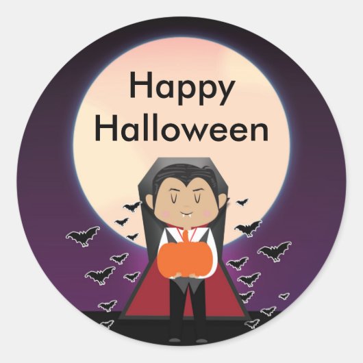 Sticker voor Little Vampire Dracula Halloween-fees (Voorkant)