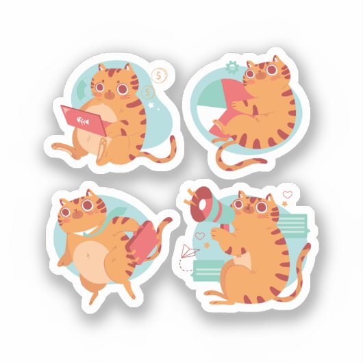 Sticker voor maaltijdchocolade Cat Pack (Voorkant)