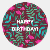 Sticker voor magische tuinen met blije verjaardag (Voorkant)