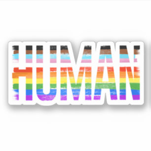 Sticker voor Menselijke Vooruitgang Pride