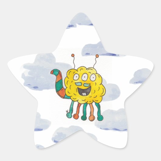 Sticker voor Monster Bash in de Wolken verjaardags (Voorkant)