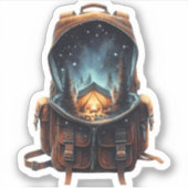 Sticker voor nachtkamp backpack | Uitknip sticker (Voorkant)