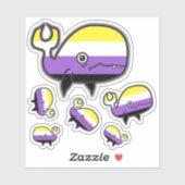 Sticker voor niet-Binaire, schadelijke en rode wal (Vel)