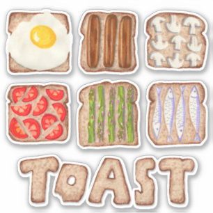 Sticker voor ontbijttoast op maat gesneden