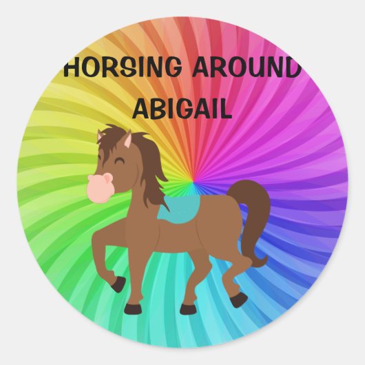 Sticker voor paarden en regenbogen, op maat gemaak (Voorkant)