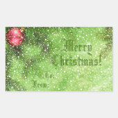 Sticker voor prettige kerstgroene cadeautjes Label (Voorkant)