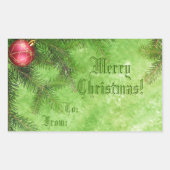 Sticker voor prettige kerstgroene cadeautjes Label (Voorkant)