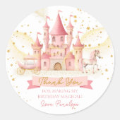 Sticker voor prinsessenfeestje ronde sticker (Voorkant)