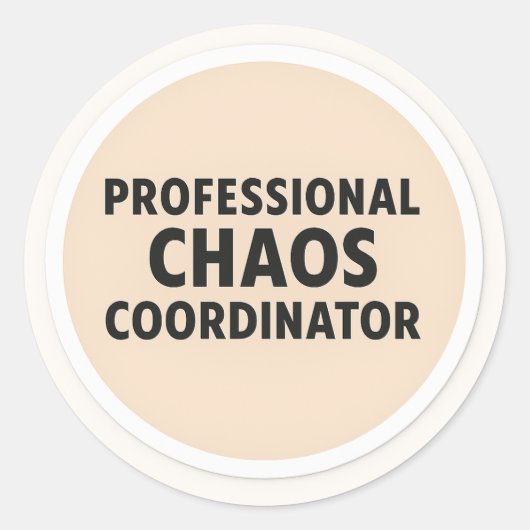 Sticker voor professionele chaoscoördinator (Voorkant)