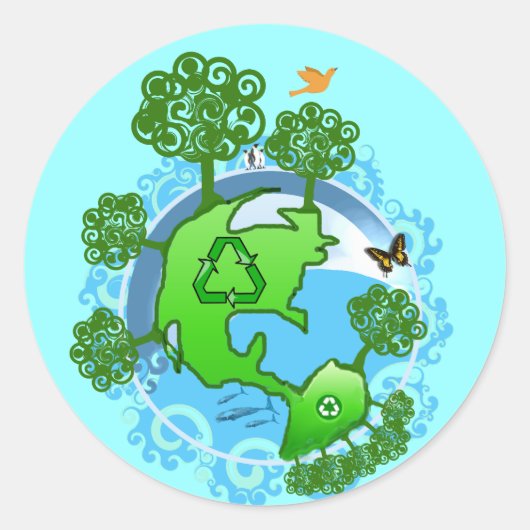 Sticker voor recycling op Aardedag (Voorkant)