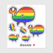 Sticker voor regenboogangstig, maar geperste walvi (Vel)