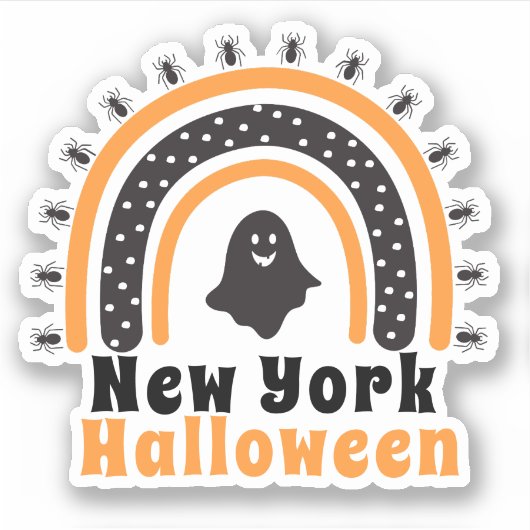 Sticker voor regenbooghalloween in New York (Voorkant)