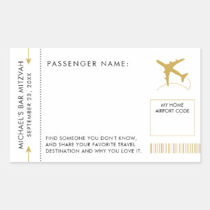 Sticker voor reisthema instapkaart mixer Name Tag