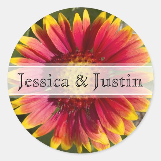 Sticker voor rode en gele bloem (Voorkant)