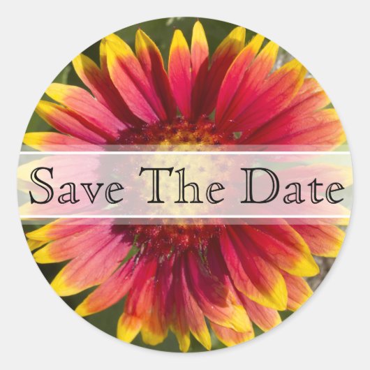 Sticker voor rode en gele bloem (Voorkant)