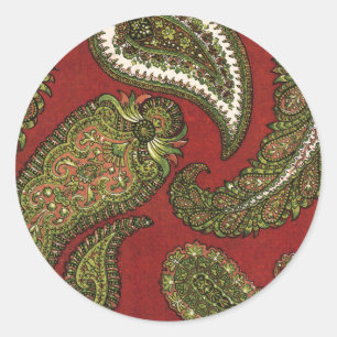 Sticker voor rode en groene paisley Envelope