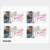 Sticker voor roze golven en Floral Wedding (Vel)