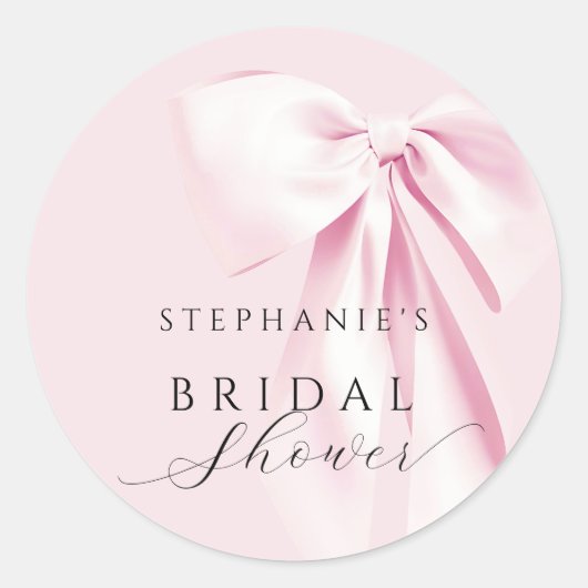 Sticker voor roze lint bruidsfeestje (Voorkant)