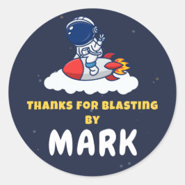 Sticker voor ruimte-verkenner feestje