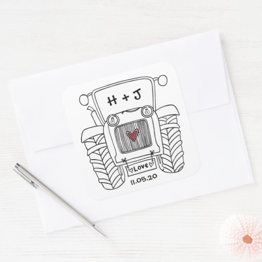 Sticker voor speciale landenbruiloft (Envelop)