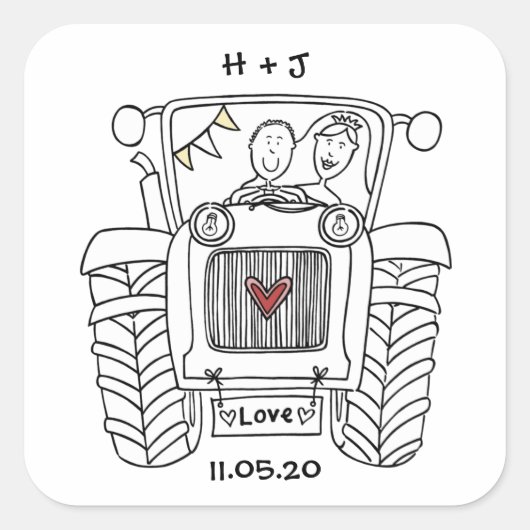 Sticker voor speciale landenbruiloft (Voorkant)