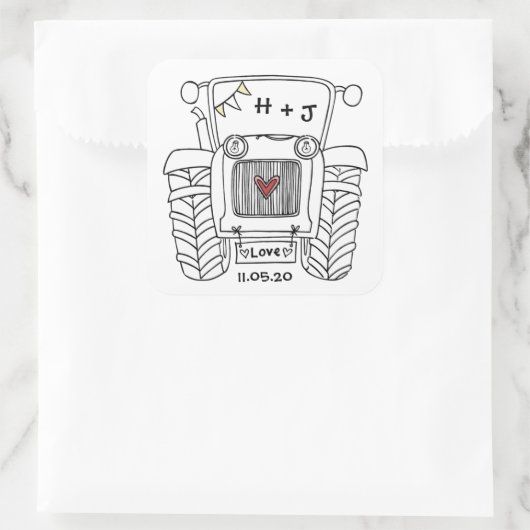 Sticker voor speciale landenbruiloft (Tas)