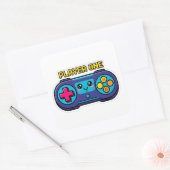 Sticker voor Speler Eén Cute Retro Game Controller (Envelop)