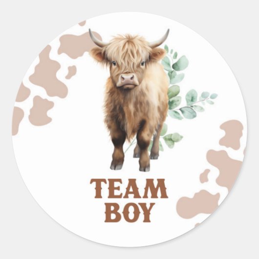 Sticker voor team jongen of meisje Koe (Voorkant)