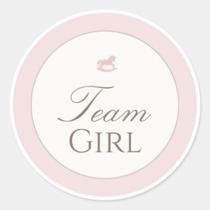 Sticker voor team meisje bij geslacht onthulling m