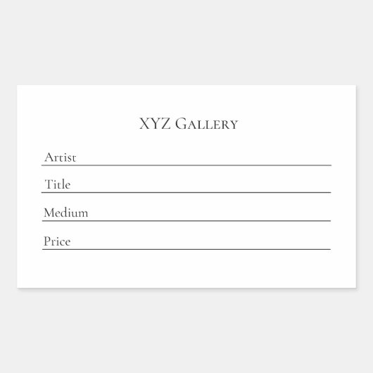 Sticker voor tentoonstellingslabel Kunstgalerie Ad (Voorkant)