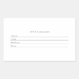 Sticker voor tentoonstellingslabel Kunstgalerie Ad