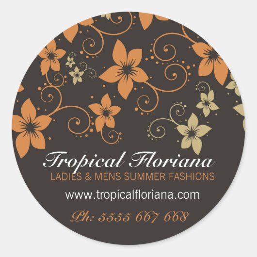 Sticker voor Tropische Floral Mode Business Promot (Voorkant)