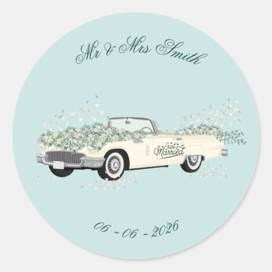 Sticker voor trouwauto favoriet (Voorkant)