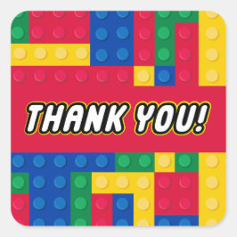Sticker voor verjaardagsfeestje Brick Builder