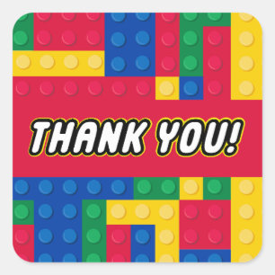 Sticker voor verjaardagsfeestje Brick Builder