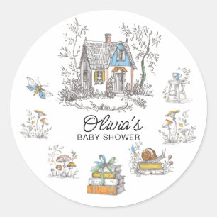 Sticker voor verjaardagsfeestje Storybook Cottage