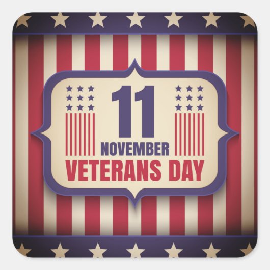  sticker voor Veteranendag (Voorkant)