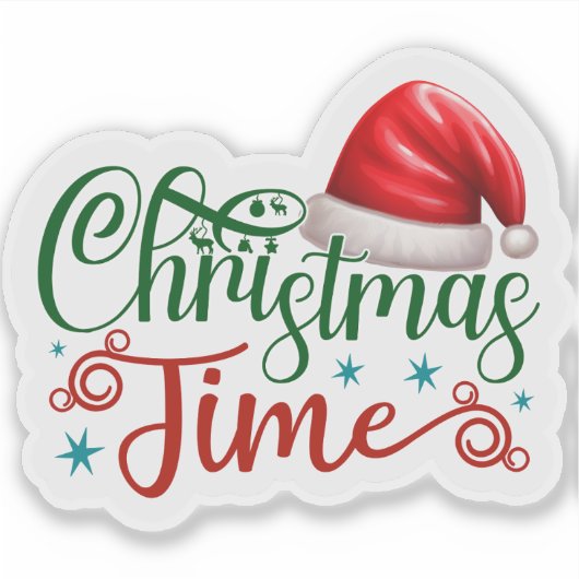 Sticker voor vrolijk kerstfeest (Voorkant)