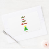 Sticker voor vrolijke kerstrechthoek (Envelop)