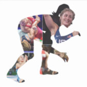 Sticker voor vrouwelijke rusteling personaliseren (Voorkant)