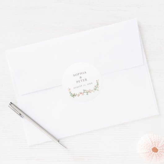 Sticker voor wilde bloementuin bruiloft cadeau (Envelop)