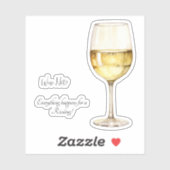 Sticker voor witte wijnliefhebbers met grappige wi (Vel)
