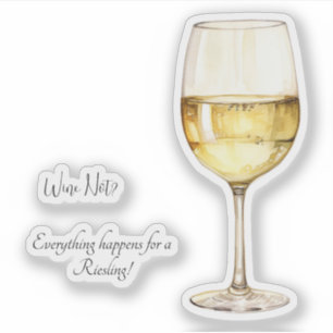 Sticker voor witte wijnliefhebbers met grappige wi