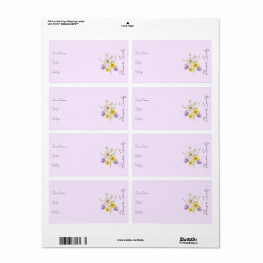Sticker voor zaadpakket | Flower Seed Packet Label (Full Sheet)
